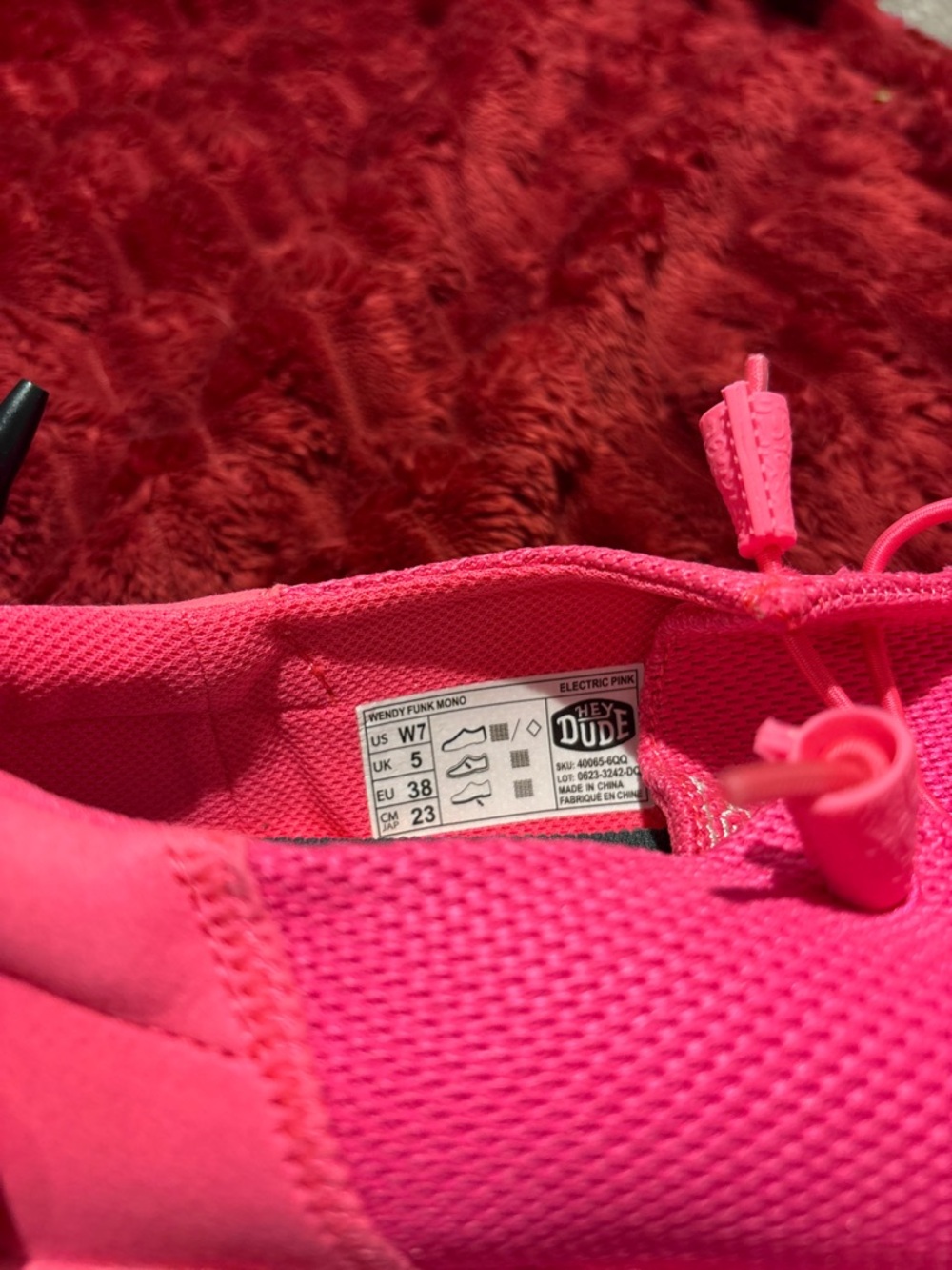 Hey Dude Women's Slip-On Moccasins in Bright Pink - Picture 8 of 8